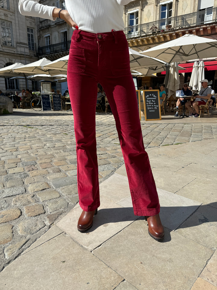 Pantalon velours fraise écrasée SONNY La Petite Etoile