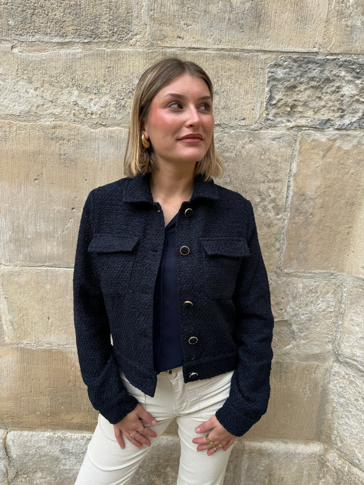 VIRGINA La Petite Etoile marineblaue Tweedjacke