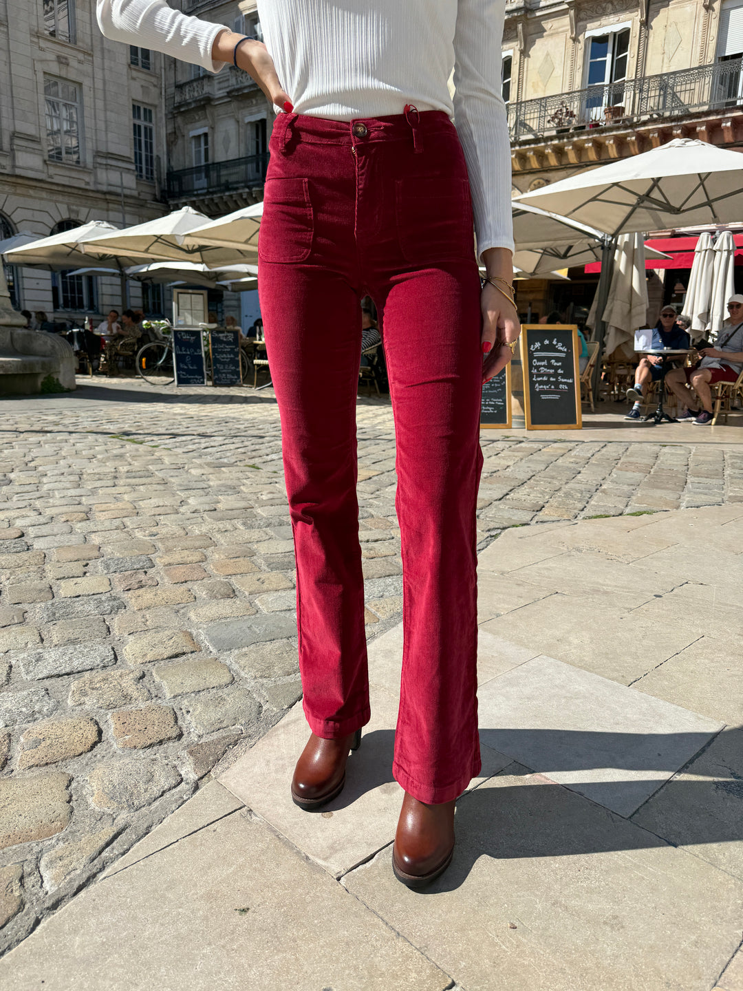 Pantalon velours fraise écrasée SONNY La Petite Etoile