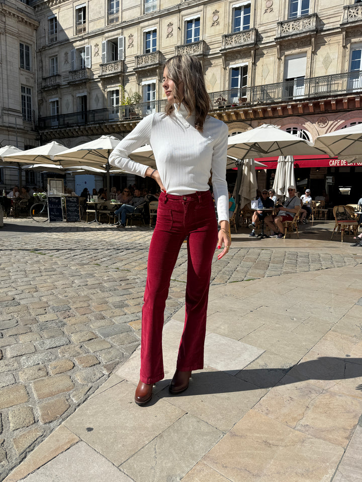 Pantalon velours fraise écrasée SONNY La Petite Etoile