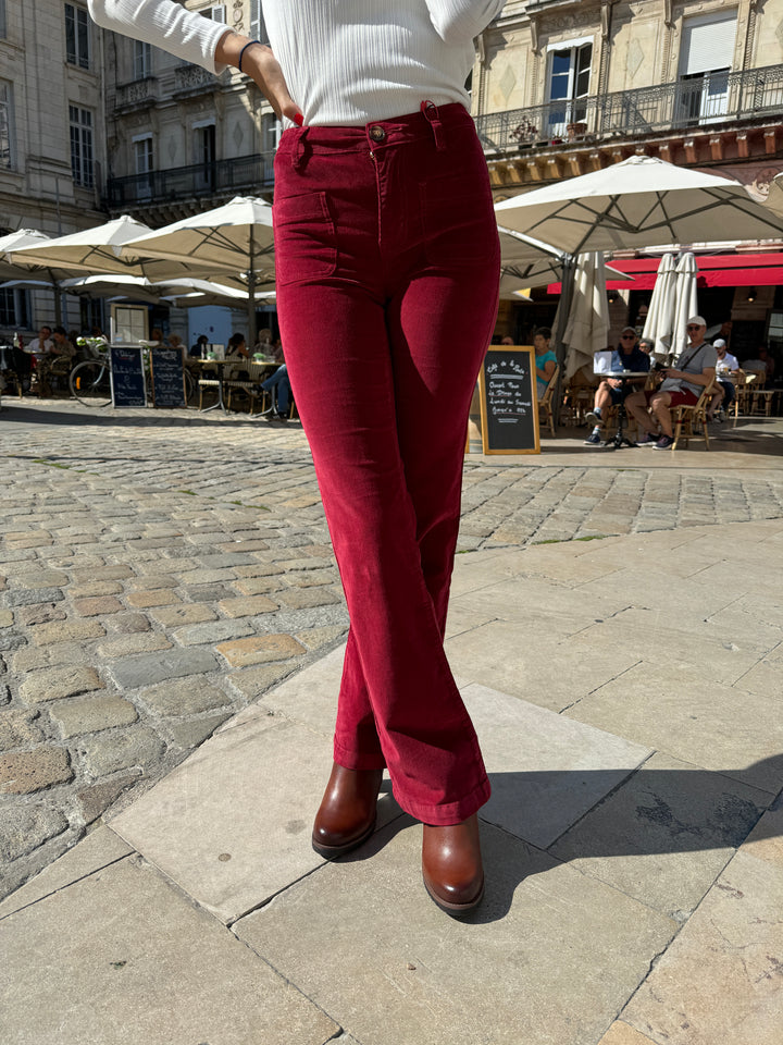 Pantalon velours fraise écrasée SONNY La Petite Etoile