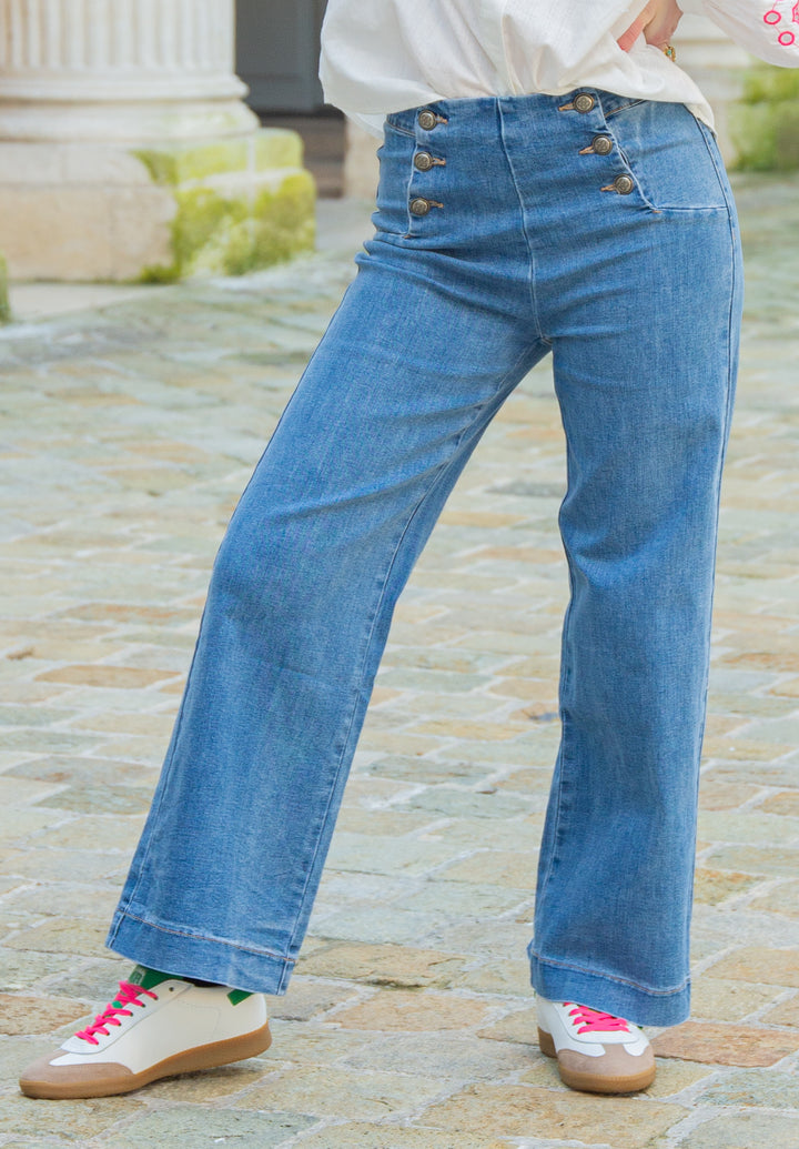 VICTORINE Oraije Bridge-Jeans aus Steindenim