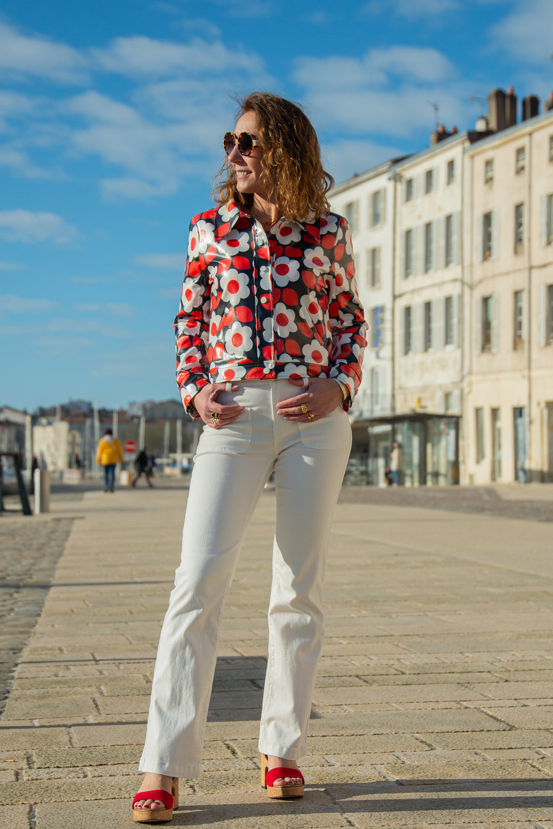 SEVENTIES orange beschichtete Jacke Nr. 35 Hippocampe