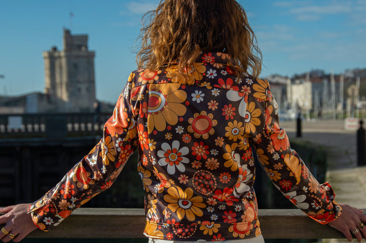 Veste enduit marron SEVENTIES n°26 Hippocampe