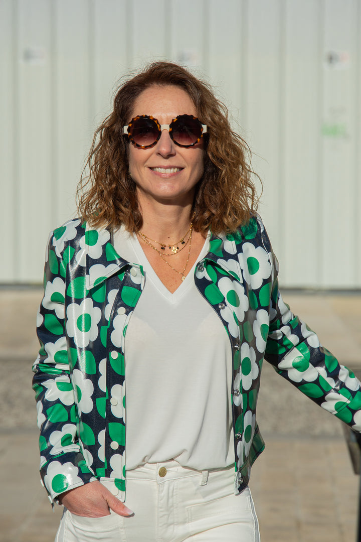 Veste enduit vert SEVENTIES n°35 Hippocampe