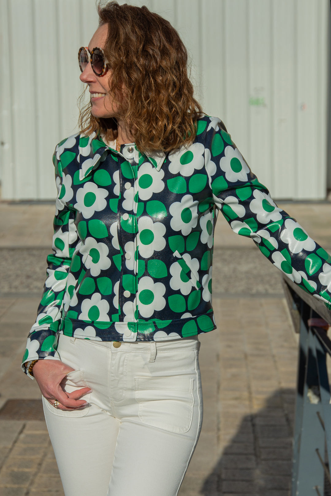 Veste enduit vert SEVENTIES n°35 Hippocampe