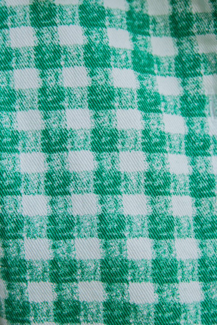 Veste à carreaux vichy vert et blanc STELLA