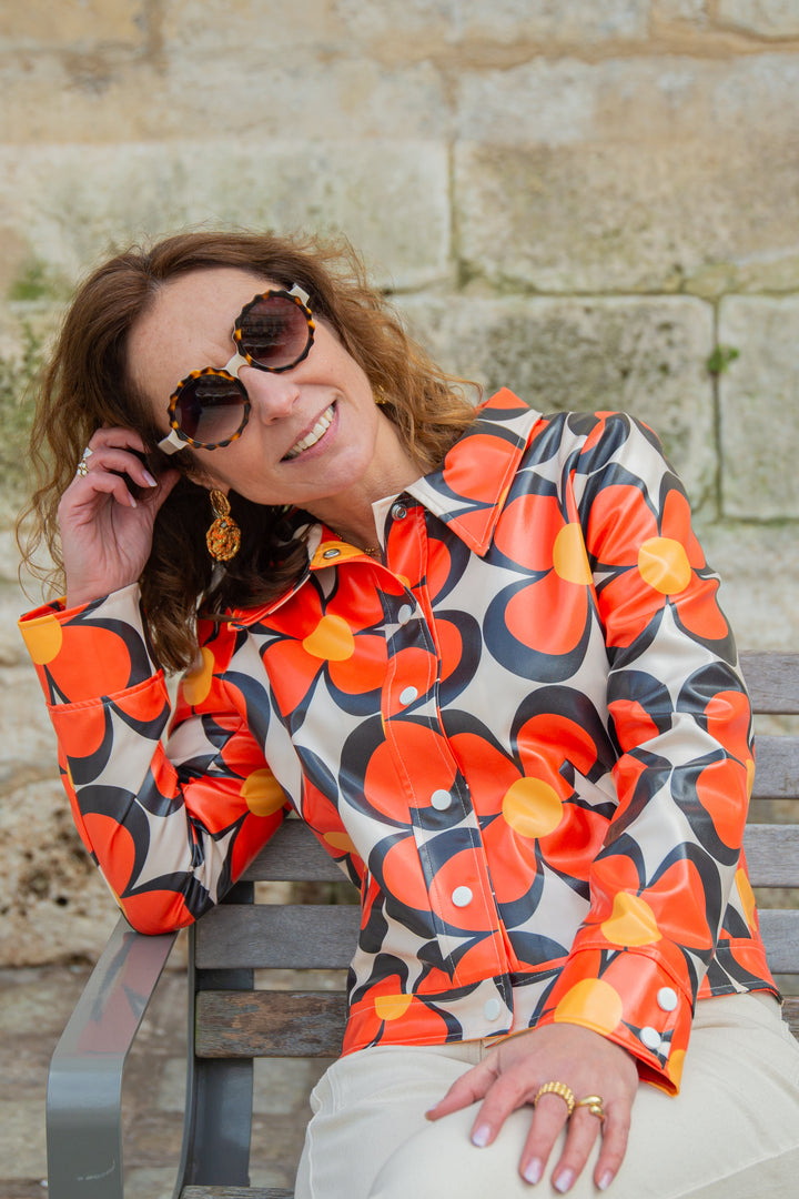 Veste enduit orange SEVENTIES n°107 Hippocampe