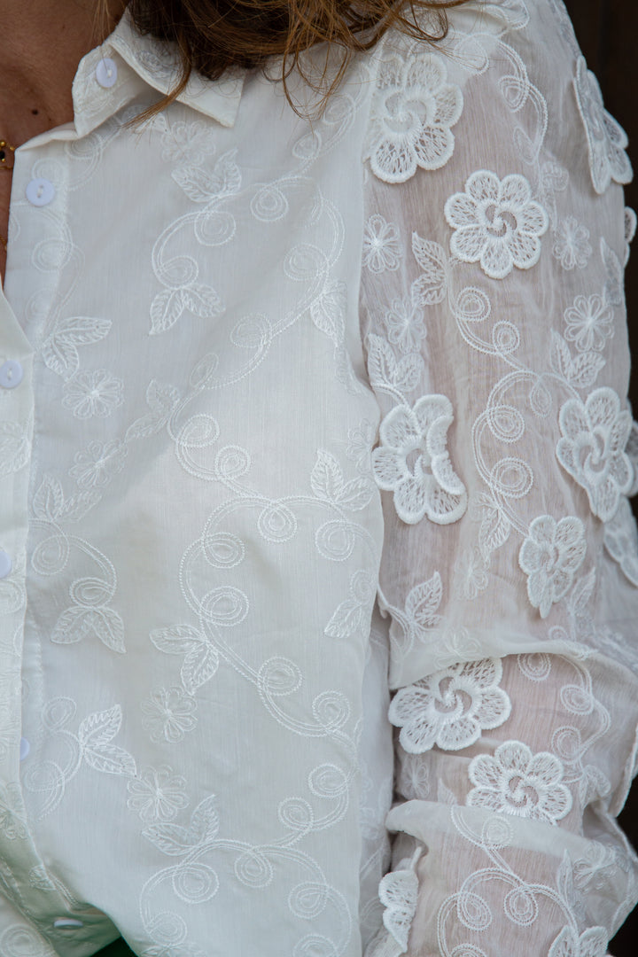 Chemise blanche fleuris LINA