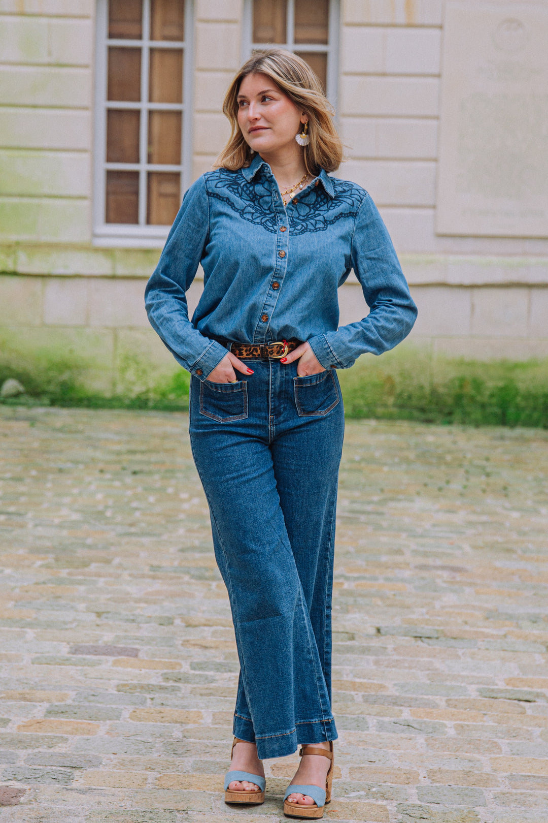 Chemise en jean brodée CLEMENCE La Petite Étoile