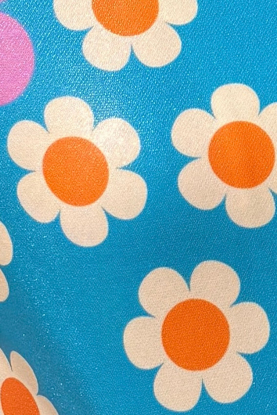 Chaqueta vinilo floral azul FLOWER POWER Hippocampe