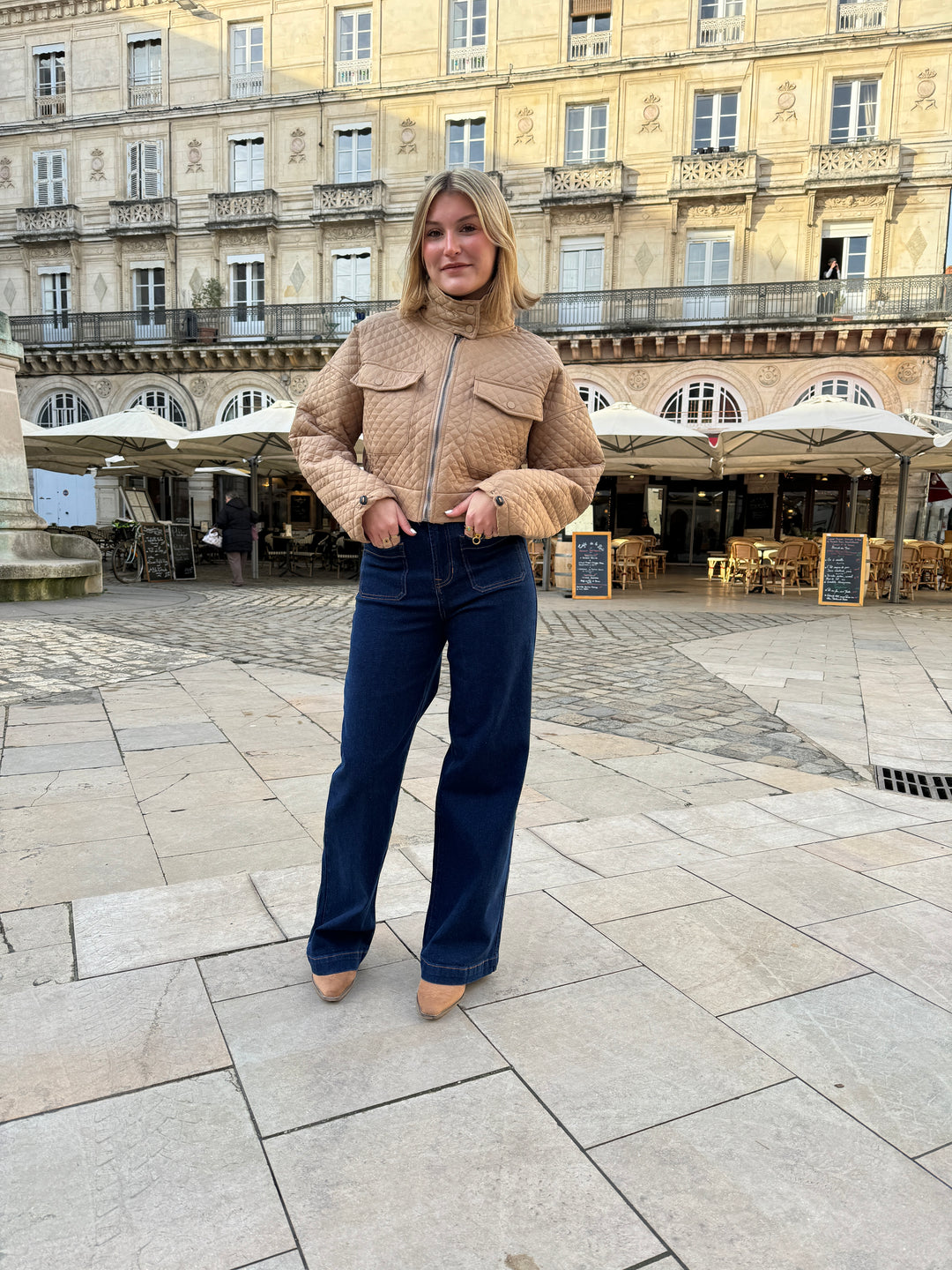 PAULA beige Steppjacke