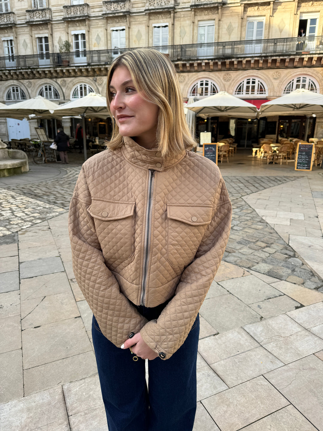 PAULA beige Steppjacke