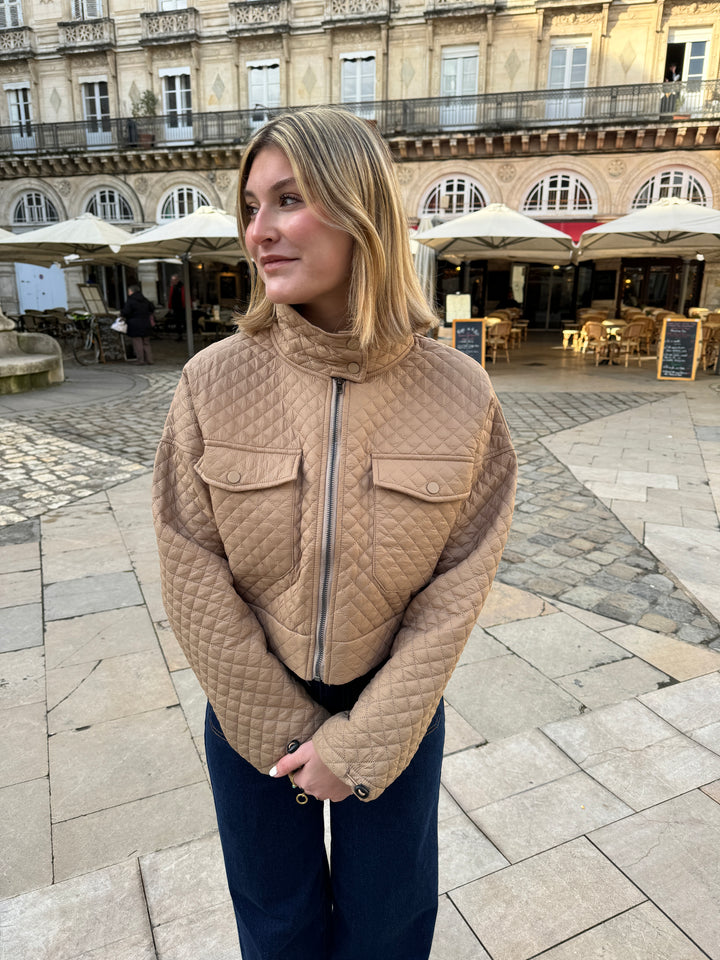 Veste matelassée beige PAULA