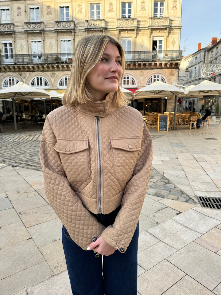 PAULA beige Steppjacke