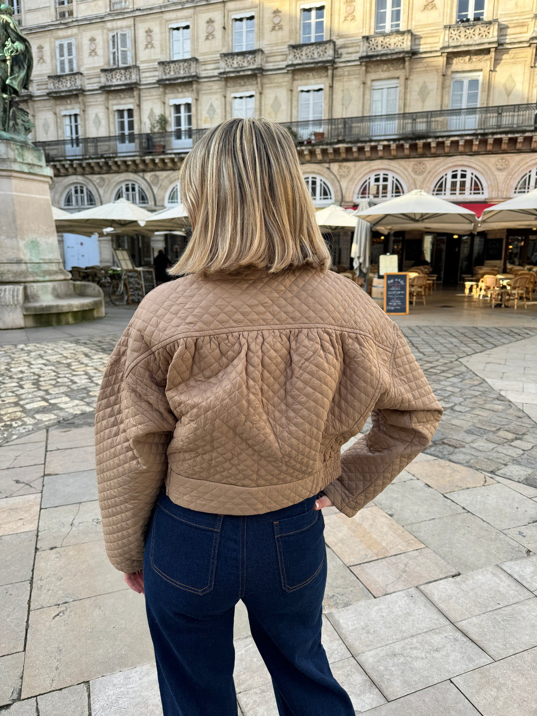 Veste matelassée beige PAULA