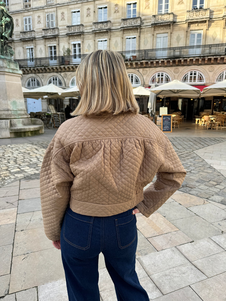 Veste matelassée beige PAULA