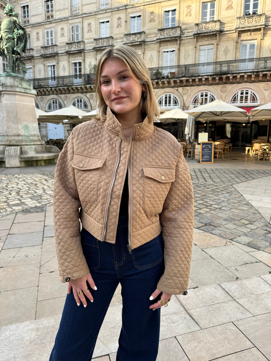 Veste matelassée beige PAULA