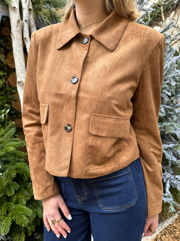 BEATRICE Kamelfarbene Wildlederjacke