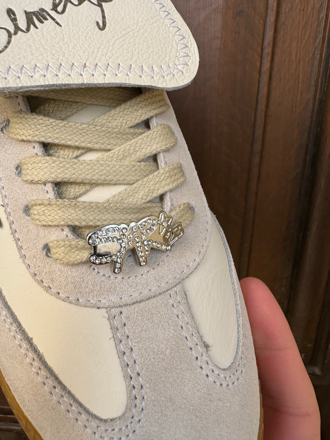 MAGAR B190 Semerdjian Sneaker aus weißem Leder mit goldenem Blitz