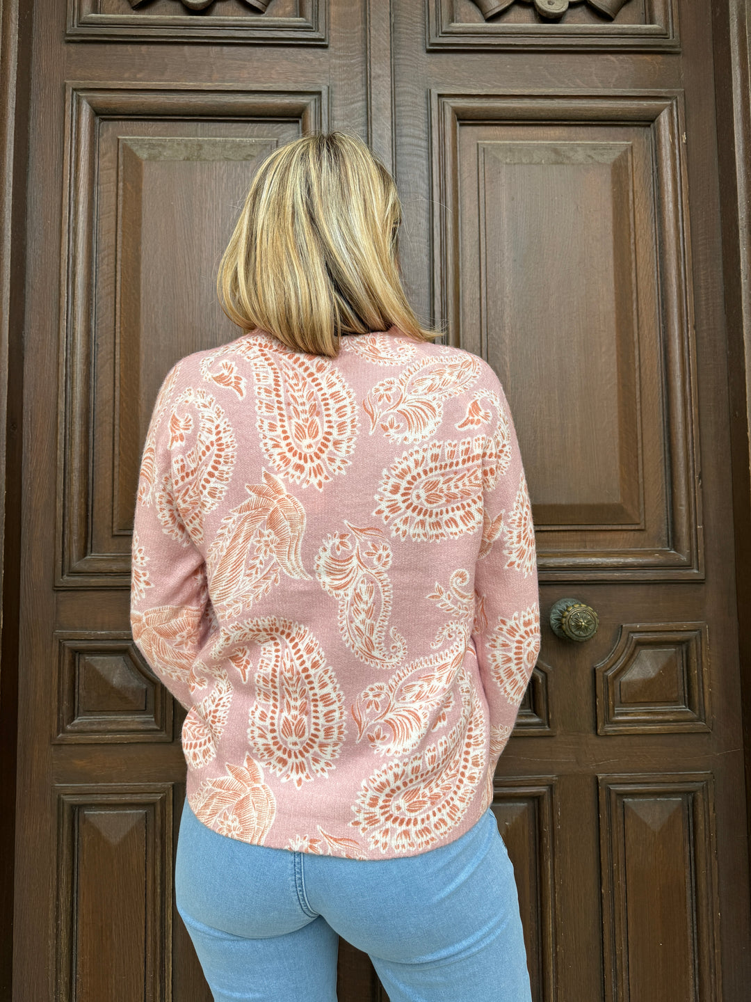 MELISSA La Petite Etoile rosa Pullover mit Kaschmir-Print