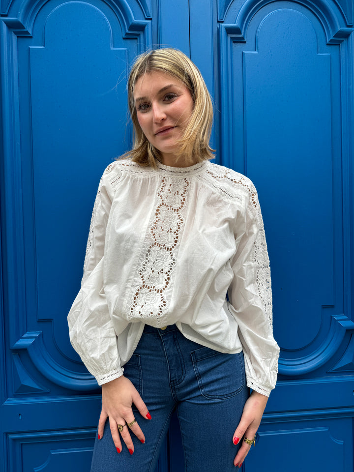 Blouse blanche broderie anglaise BETTY La Petite Etoile