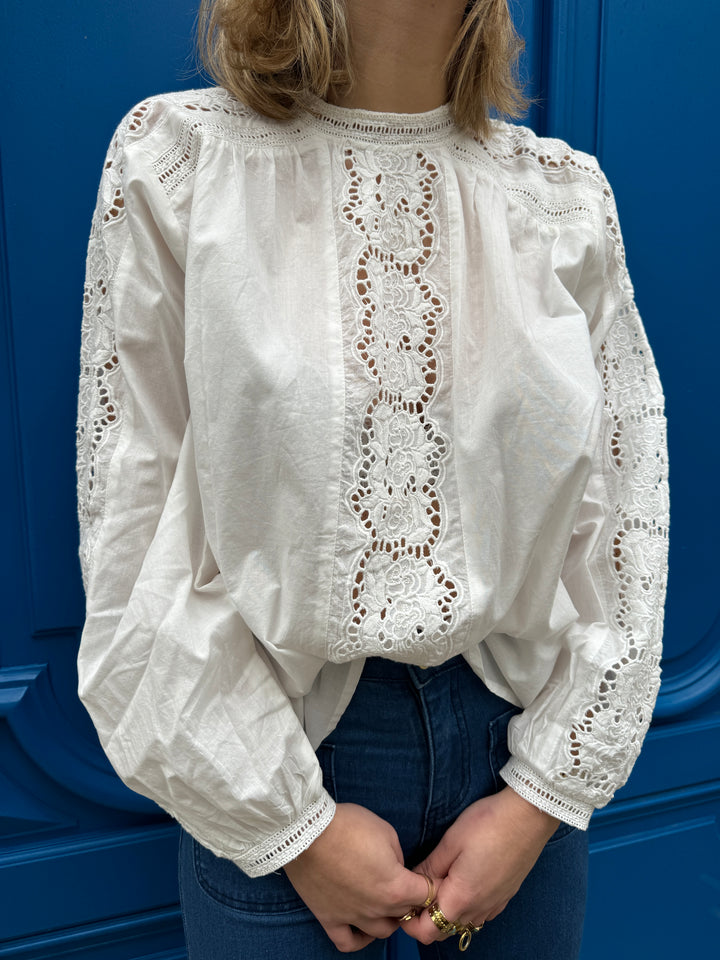 Blouse blanche broderie anglaise BETTY La Petite Etoile