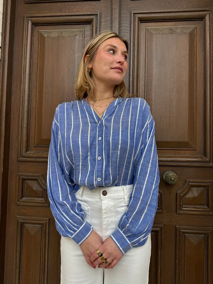 Blouse bleu à rayures blanches BLUE La Petite Etoile