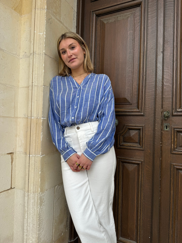 Blouse bleu à rayures blanches BLUE La Petite Etoile