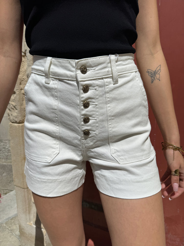 Short en jeans blanc SWAN