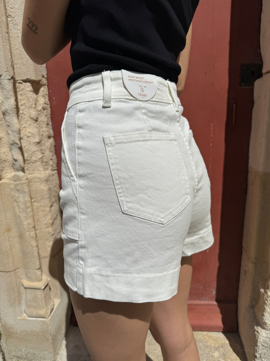 Short en jeans blanc SWAN