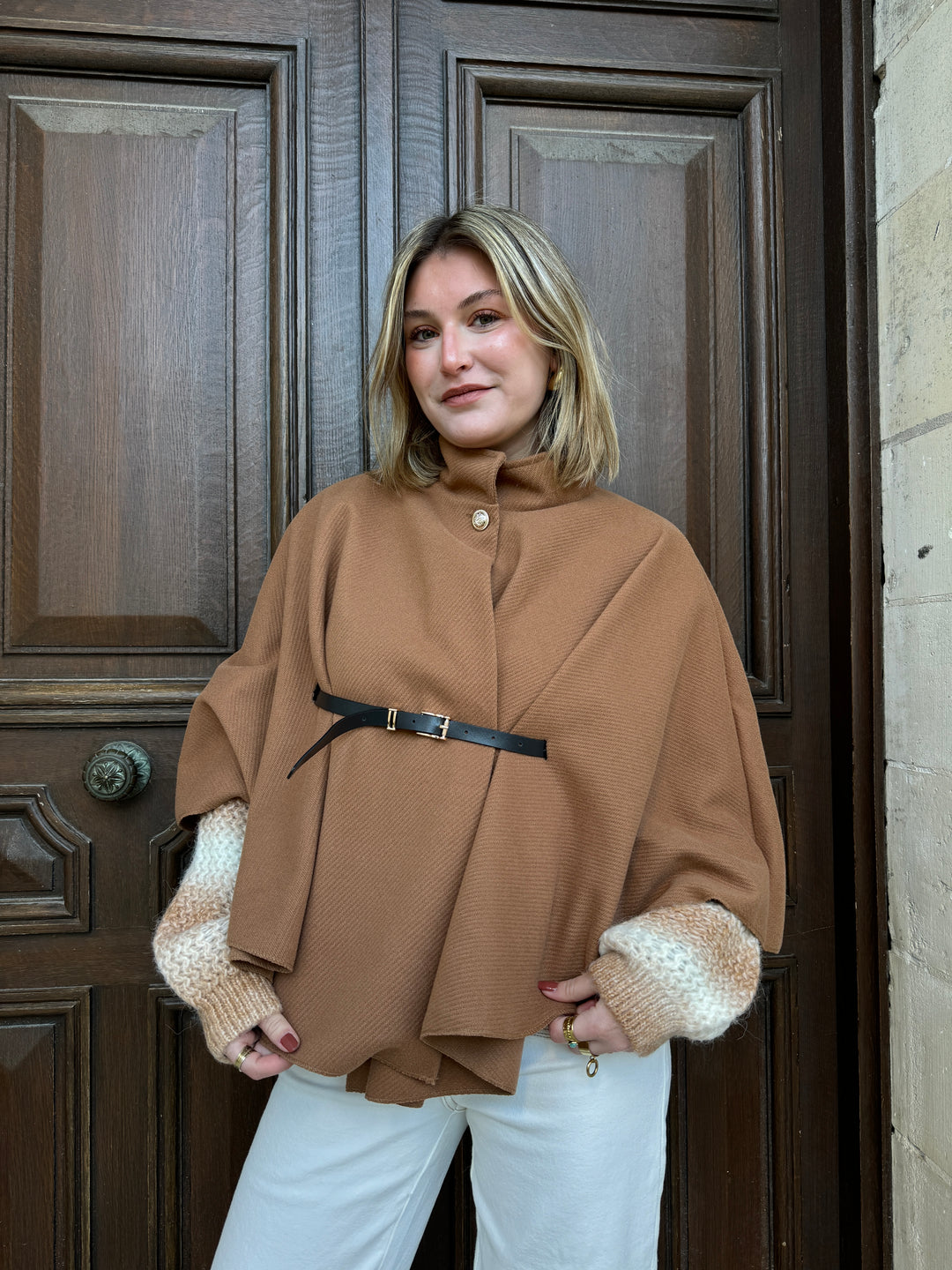 Cape camel avec ceinture ESTHER