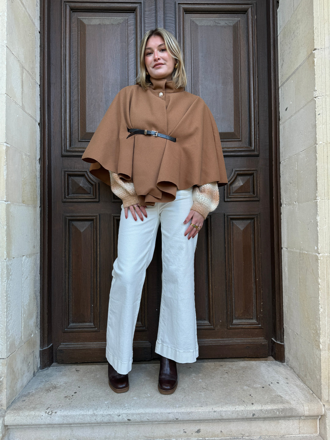 Cape camel avec ceinture ESTHER