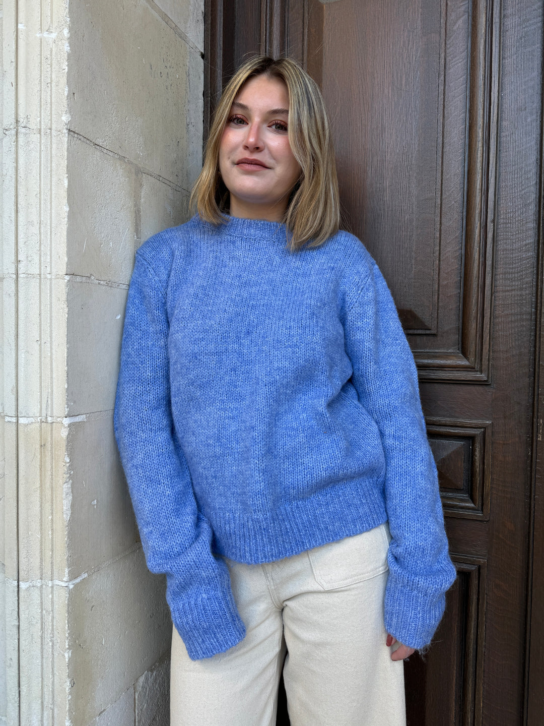 Pull bleu lavande col rond SARAH