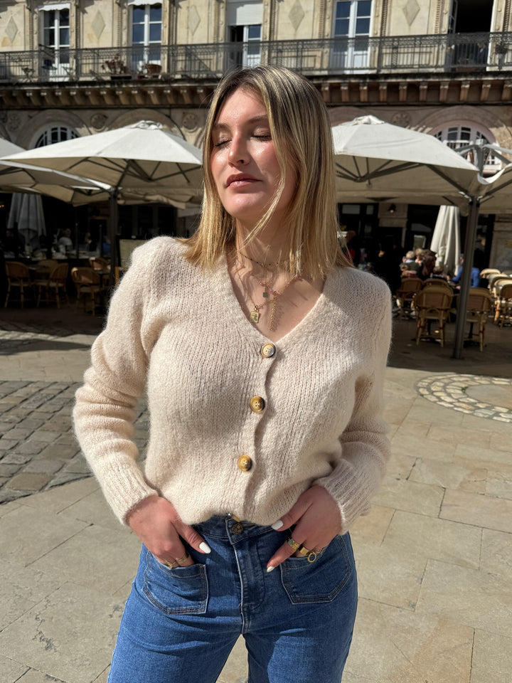 Gilet en maille beige MARA La Petite Étoile