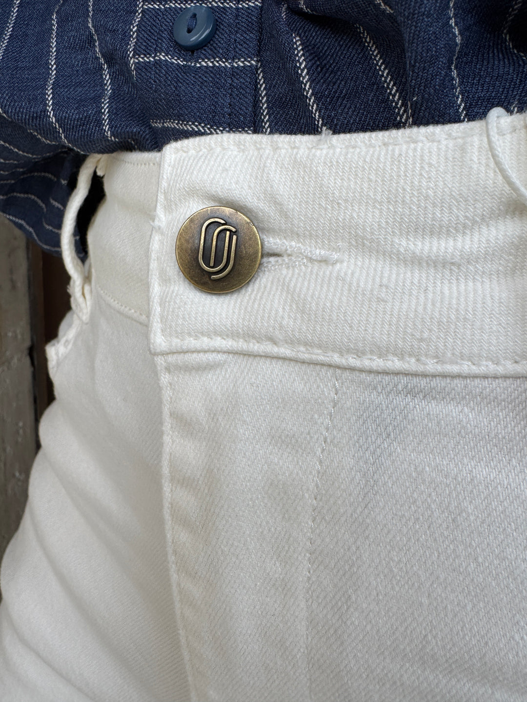 Jeans blanc perforé MILO Oraije