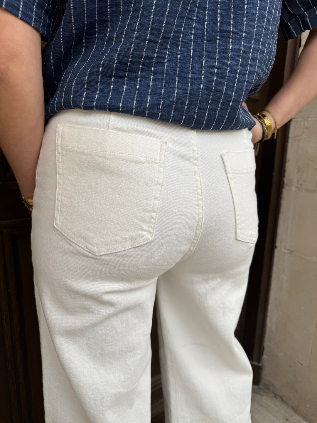 Jeans blanc perforé MILO Oraije