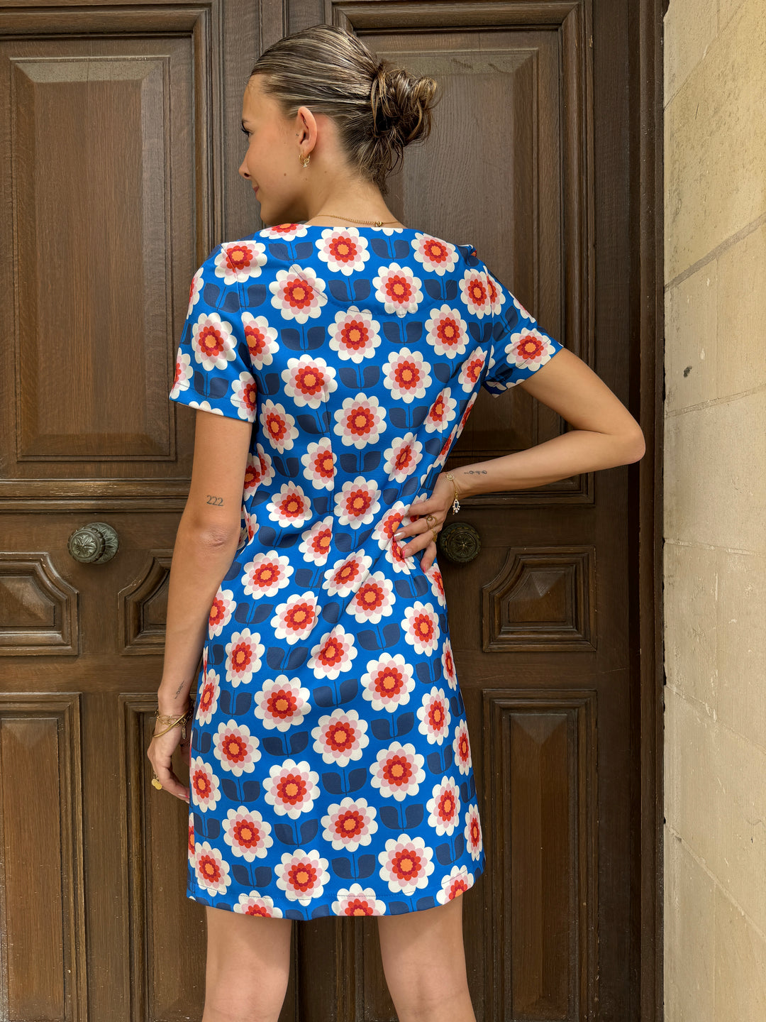 Robe SEVENTIES n°87 bleu Hippocampe