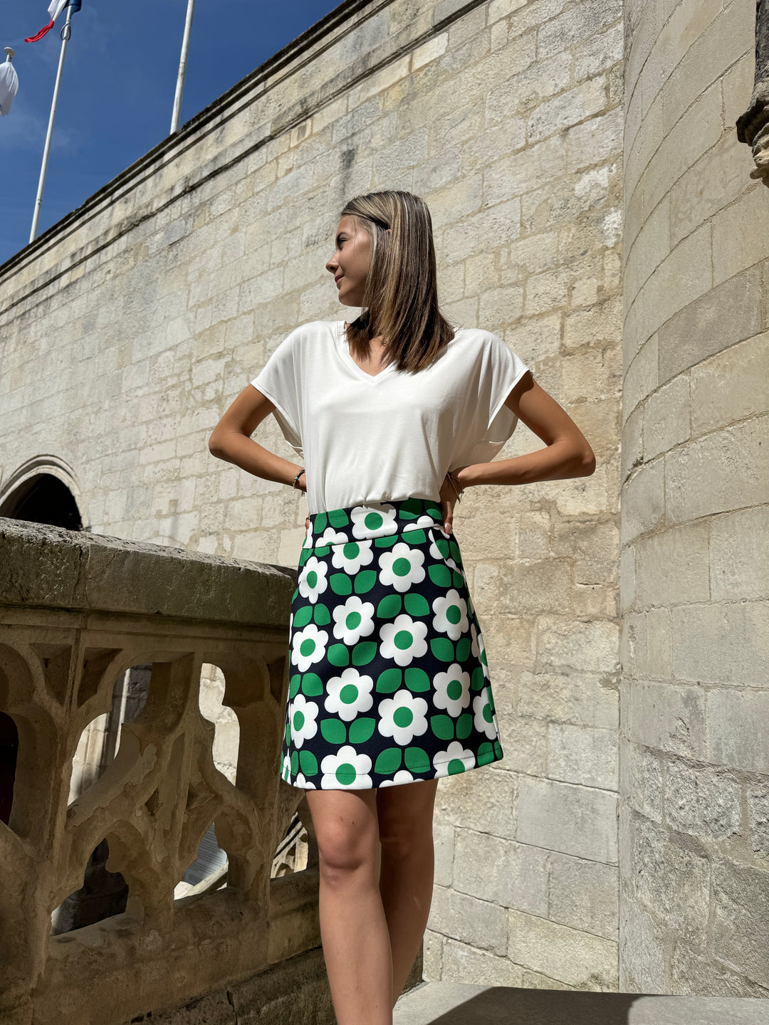 Falda SEVENTIES n°35 verde Hippocampe