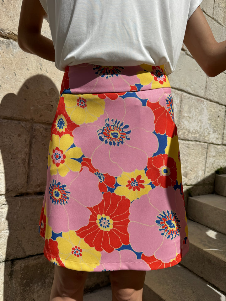 Falda SEVENTIES n°114 amarillo/rosa Hippocampe