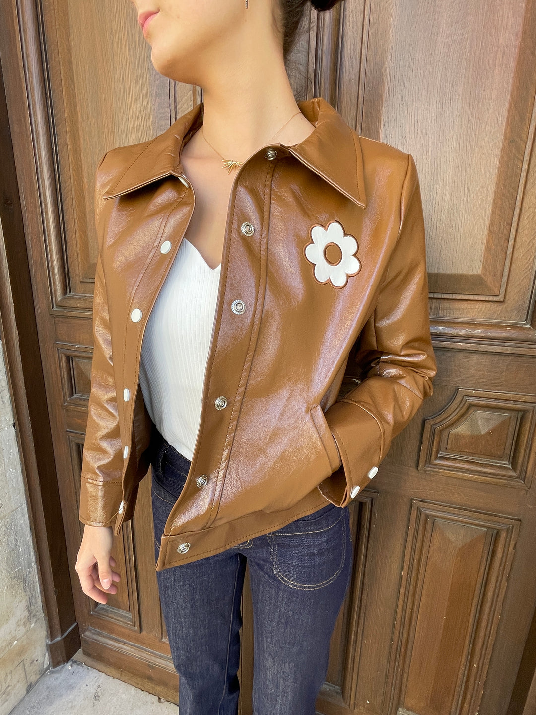 Veste vinyle cappuccino DAISY