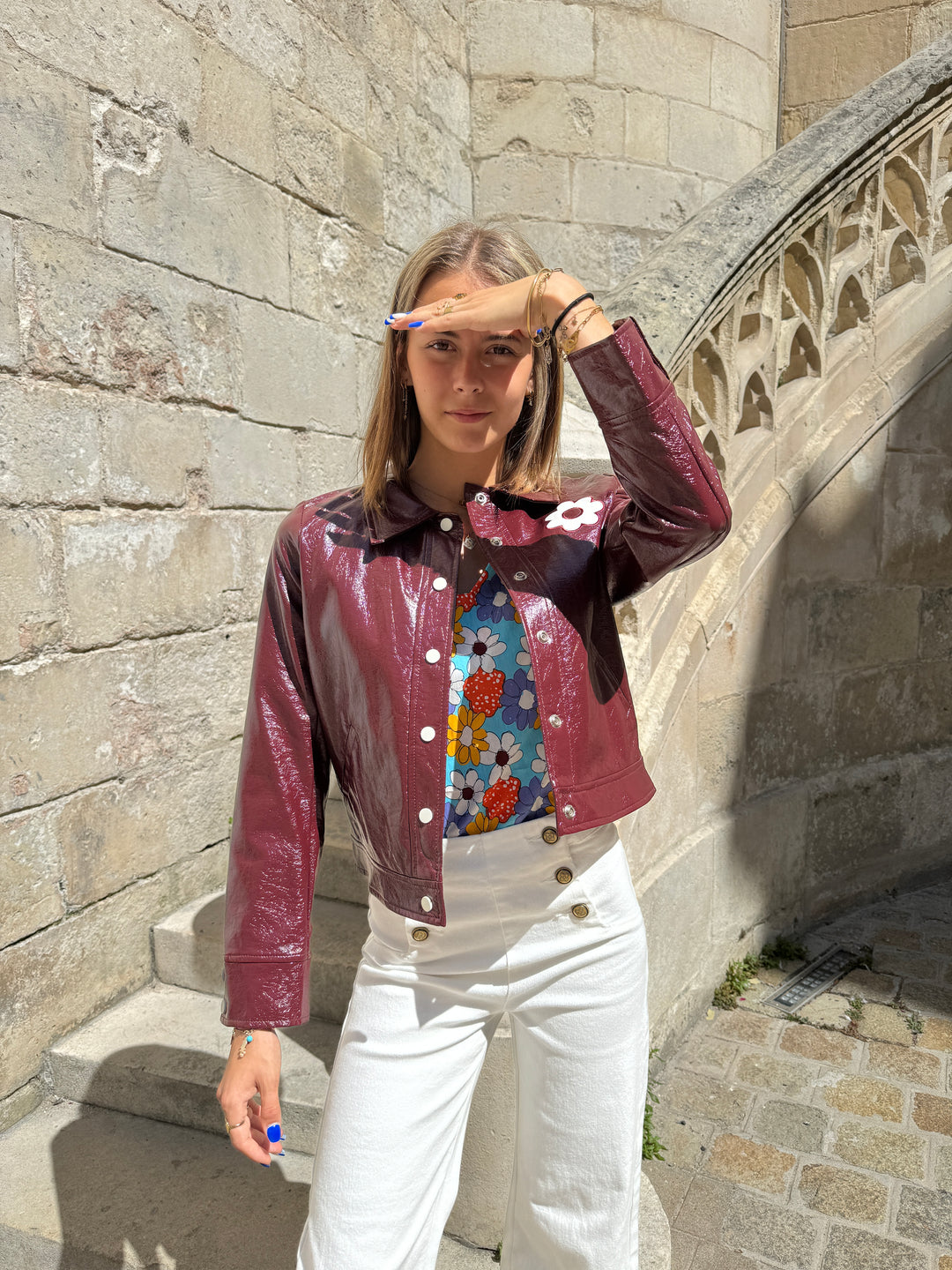 Veste vinyle aubergine DAISY Hippocampe