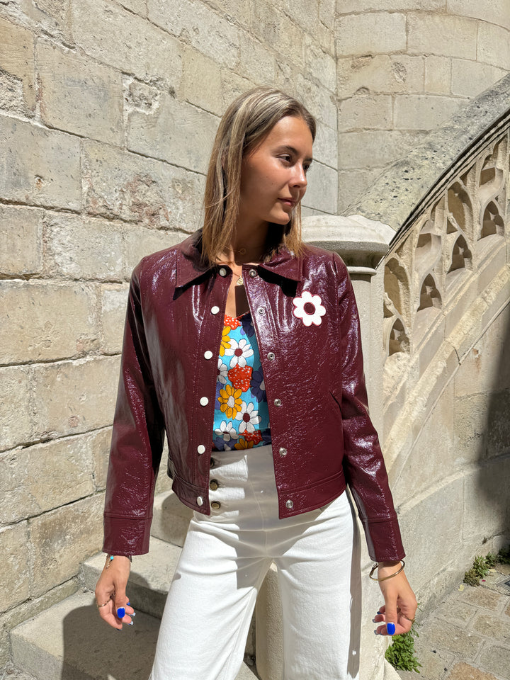 Chaqueta vinílica berenjena DAISY Hippocampe