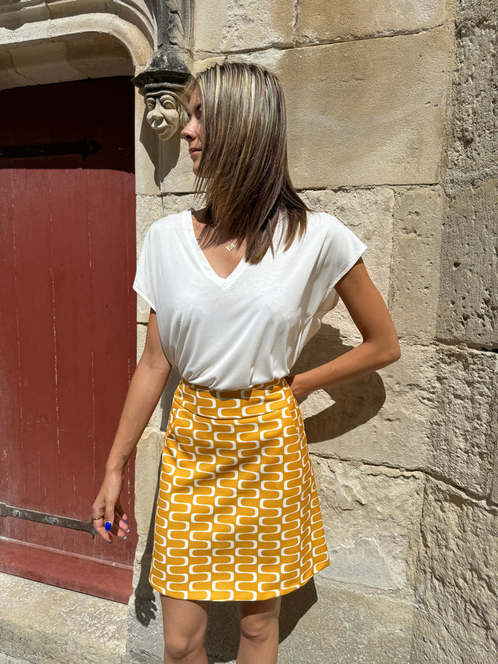 Falda SEVENTIES n°83 mostaza Hippocampe