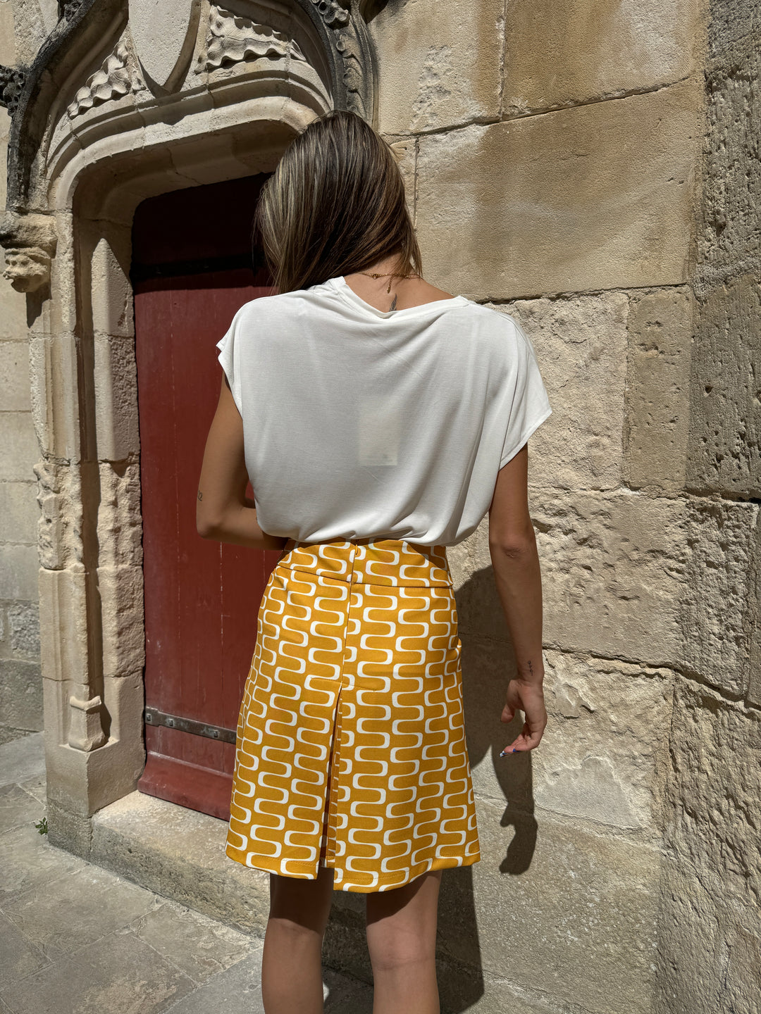 Falda SEVENTIES n°83 mostaza Hippocampe