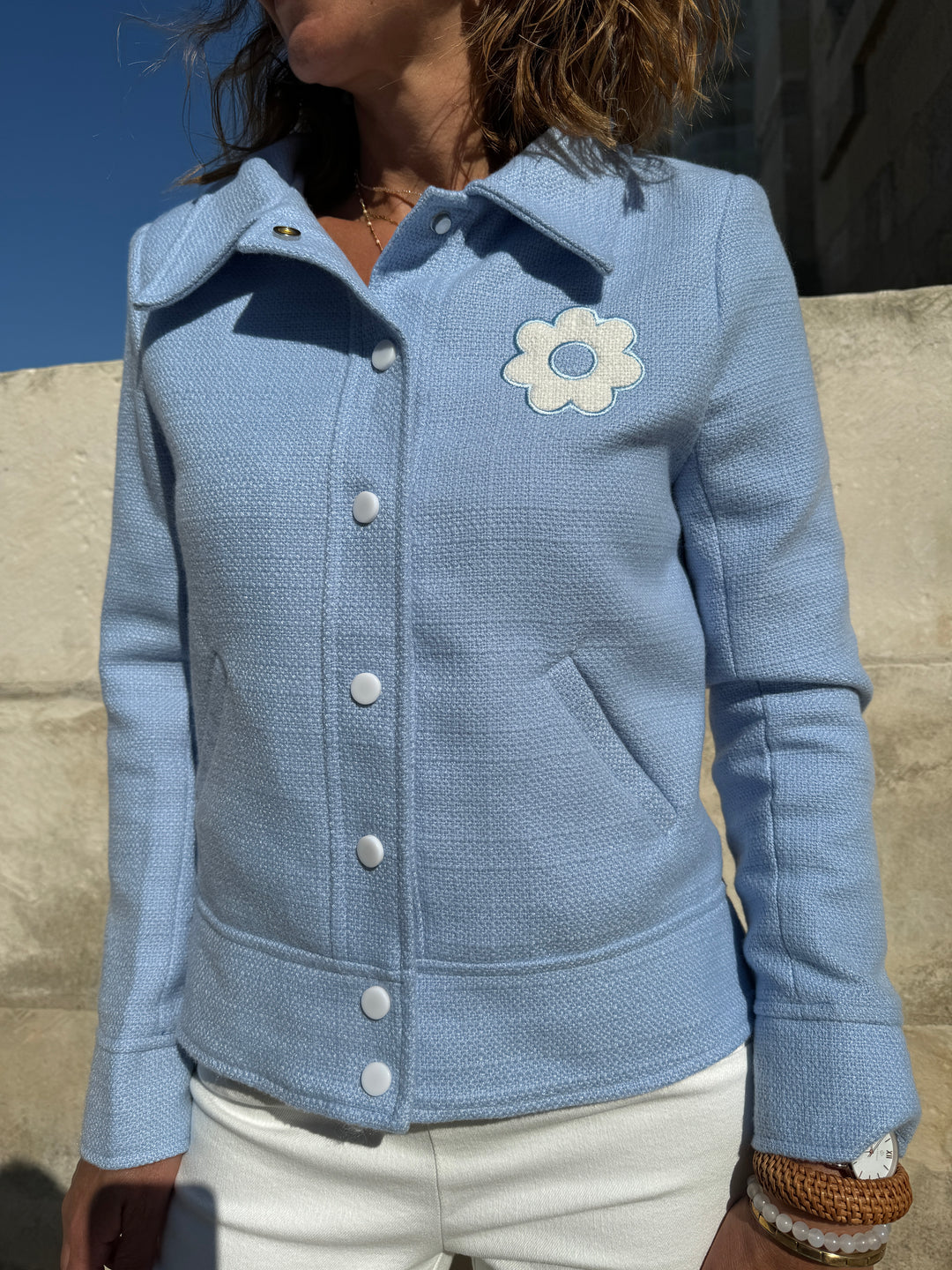 Chaqueta tweed azul cielo DAISY Hippocampe