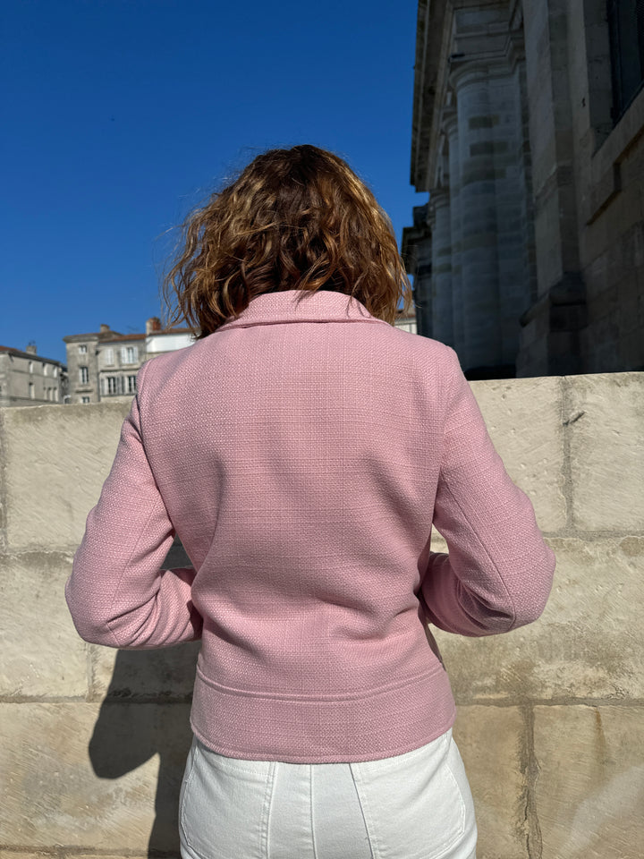 Chaqueta de tweed DAISY rosa de Hippocampe