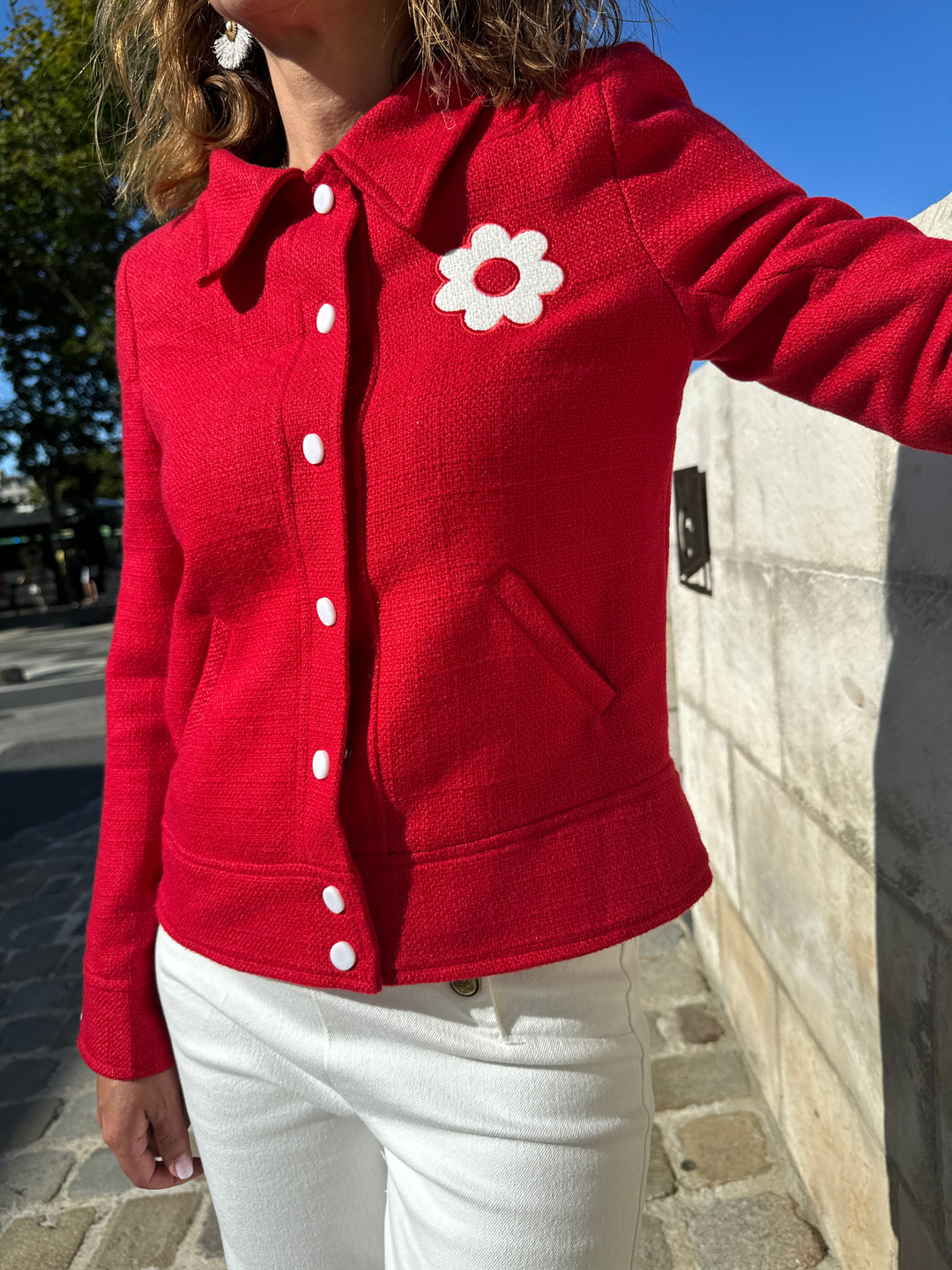 DAISY rote Tweedjacke Seepferdchen