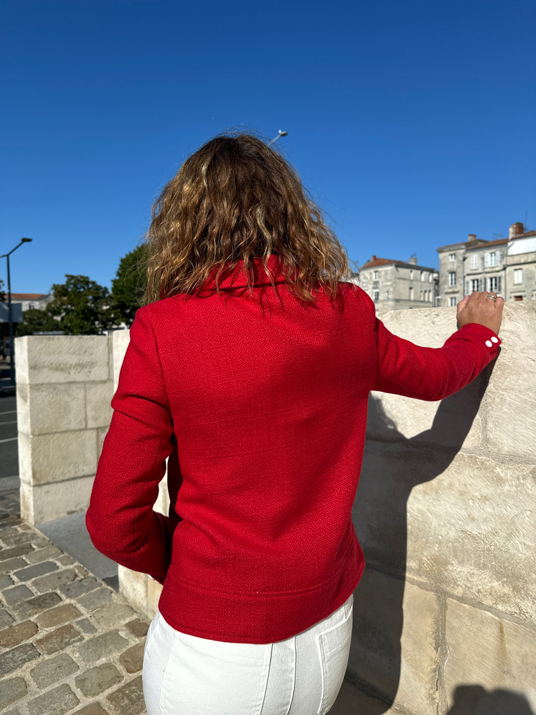 Veste tweed DAISY rouge Hippocampe