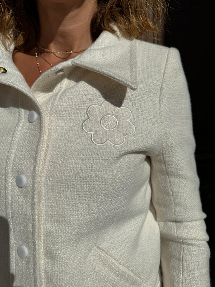 Chaqueta tweed DAISY blanca Hippocampe